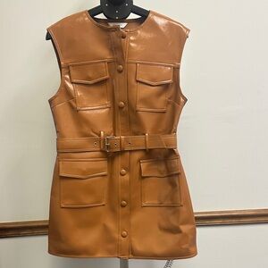 H&M Edition Tan Faux Leather Dress - Tan